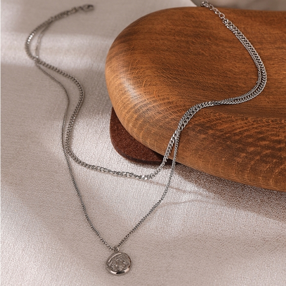 Trendy Layered Stainless Steel Necklace - Picture 2 of 5